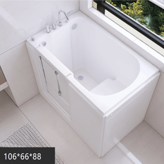 Space-Saving Side-Opening Walk-In Bath for Seniors and Mobility Aid
