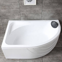 Modern White Corner Bath Acrylic Center-Back Soaking Bathtub - 47"L x 35"W x 22"H Tub Bathtubs