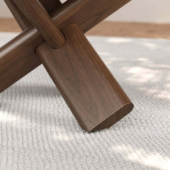 Beige Sintered Stone Round Coffee Table With Ash Wood Base