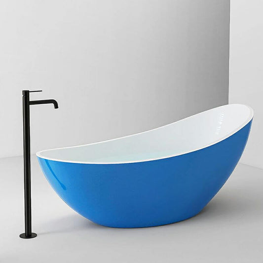 Modern Freestanding Single Slipper Oval Acrylic Soaking Bathtub Bathtubs