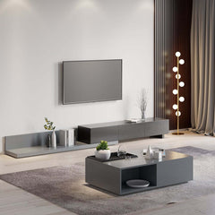 Black Pine Wood Freestanding TV Stand For 80 Inch TVs