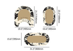 Black & White Diatom Mud Bathroom Rug Set - Abstract Ink Pattern Dimensions