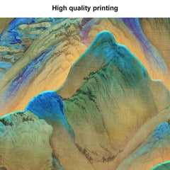 Blue MDF LED Wall Art with Nature-Inspired Mountain Design