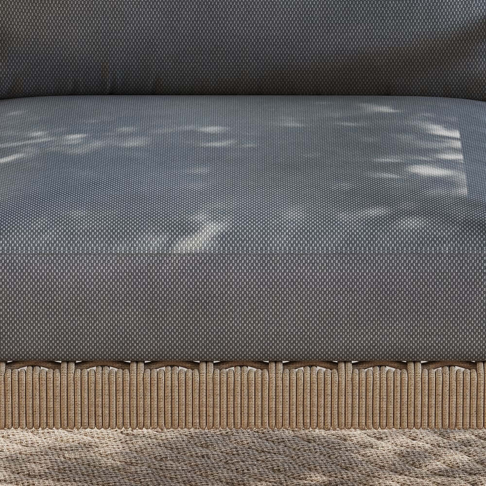 Boho 1-Seater Outdoor Swing Sofa with Handwoven Rope and Cushion