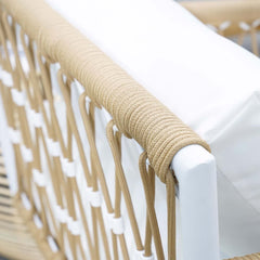 Boho 1-Seater Outdoor Swing Sofa with Handwoven Rope and Cushion