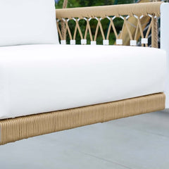 Boho 1-Seater Outdoor Swing Sofa with Handwoven Rope and Cushion