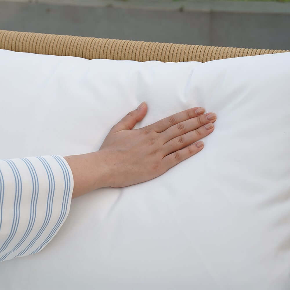 Boho 1-Seater Outdoor Swing Sofa with Handwoven Rope and Cushion