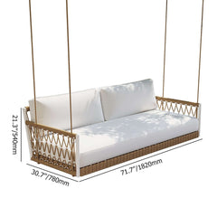Boho 1-Seater Outdoor Swing Sofa with Handwoven Rope and Cushion Dimensions