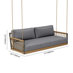 Boho 1-Seater Outdoor Swing Sofa with Handwoven Rope and Cushion Dimensions