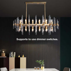 Brass Geometric Glass Pendant Light for Kitchen Island and Dining Room