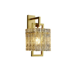 Brass Modern Geometric 1-Light Wall Sconce with Clear Glass Shade