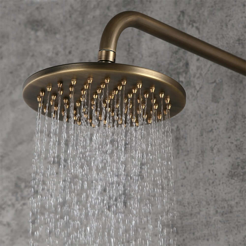 Brewst Antique Brass Fixed Rain Showerhead System