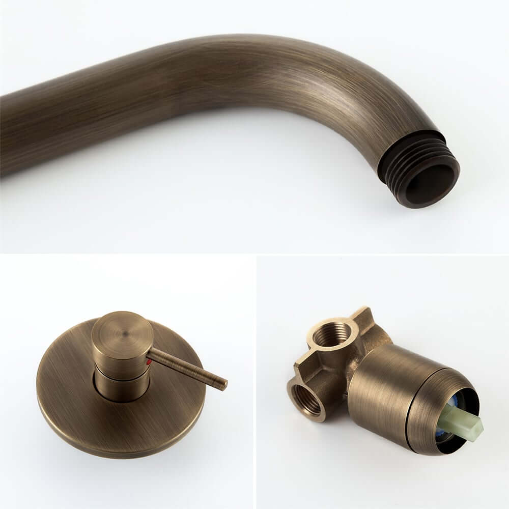 Brewst Antique Brass Fixed Rain Showerhead System