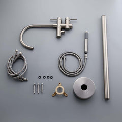 Brewst Freestanding Bathtub Faucet with Hand Shower in Brushed Nickel