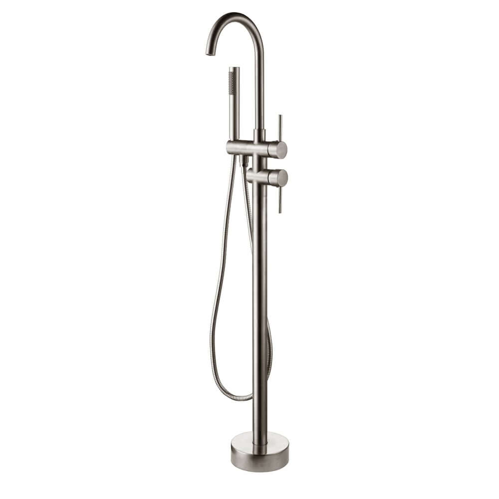 Brewst Freestanding Bathtub Faucet with Hand Shower in Brushed Nickel