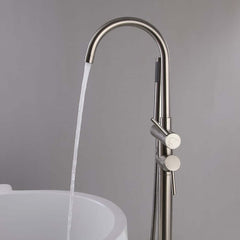 Brewst Freestanding Bathtub Faucet with Hand Shower in Brushed Nickel