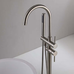 Brewst Freestanding Bathtub Faucet with Hand Shower in Brushed Nickel