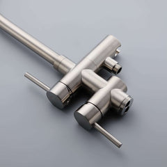 Brewst Freestanding Bathtub Faucet with Hand Shower in Brushed Nickel