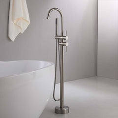 Brewst Freestanding Bathtub Faucet with Hand Shower in Brushed Nickel