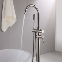 Brewst Freestanding Bathtub Faucet with Hand Shower in Brushed Nickel