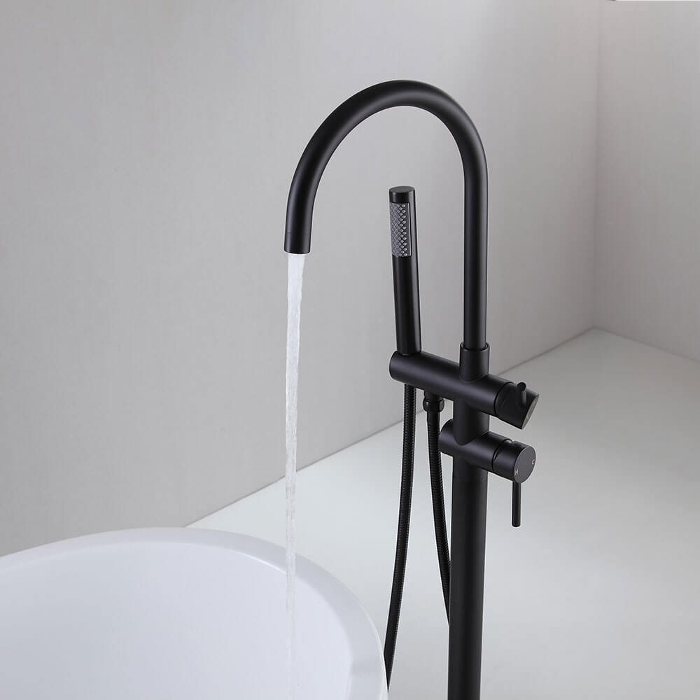 Brewst Freestanding Bathtub Faucet with Hand Shower in Matte Black