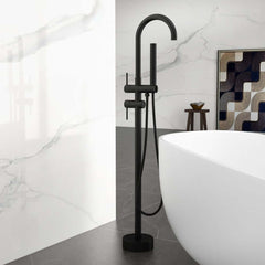 Brewst Freestanding Bathtub Faucet with Hand Shower in Matte Black