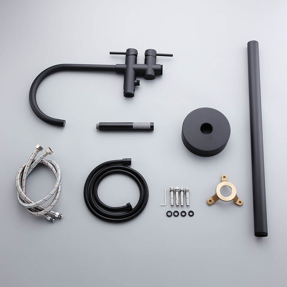 Brewst Freestanding Bathtub Faucet with Hand Shower in Matte Black