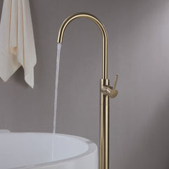 Brewst Modern Brass Floor Mounted Bathtub Faucet