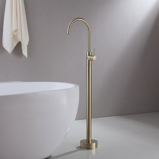 Brewst Modern Brass Floor Mounted Bathtub Faucet