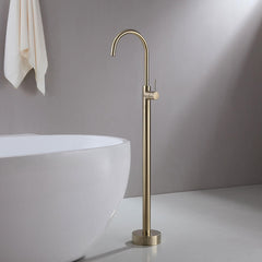 Brewst Modern Brass Floor Mounted Bathtub Faucet