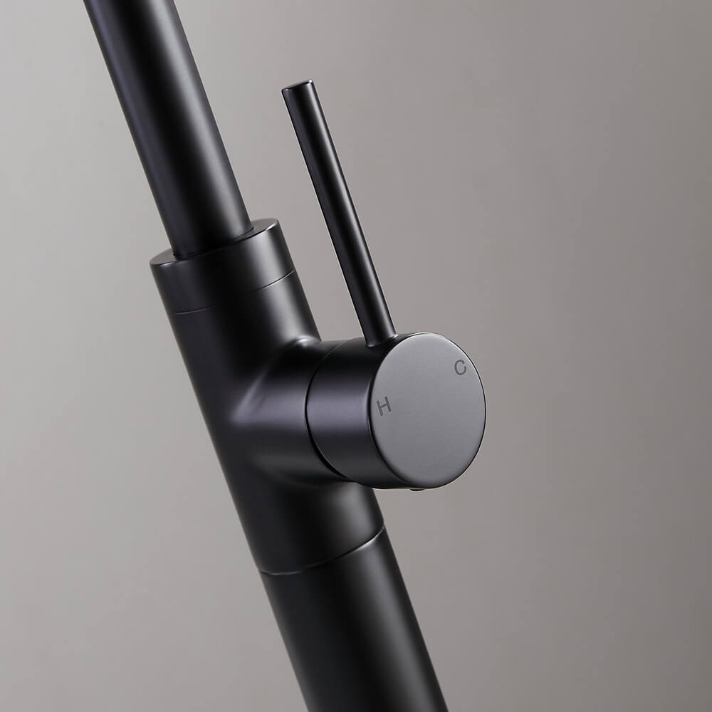 Brewst Modern Freestanding Bathtub Faucet in Matte Black Brass