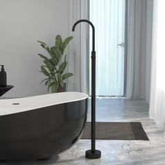 Brewst Modern Freestanding Bathtub Faucet in Matte Black Brass
