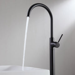 Brewst Modern Freestanding Bathtub Faucet in Matte Black Brass