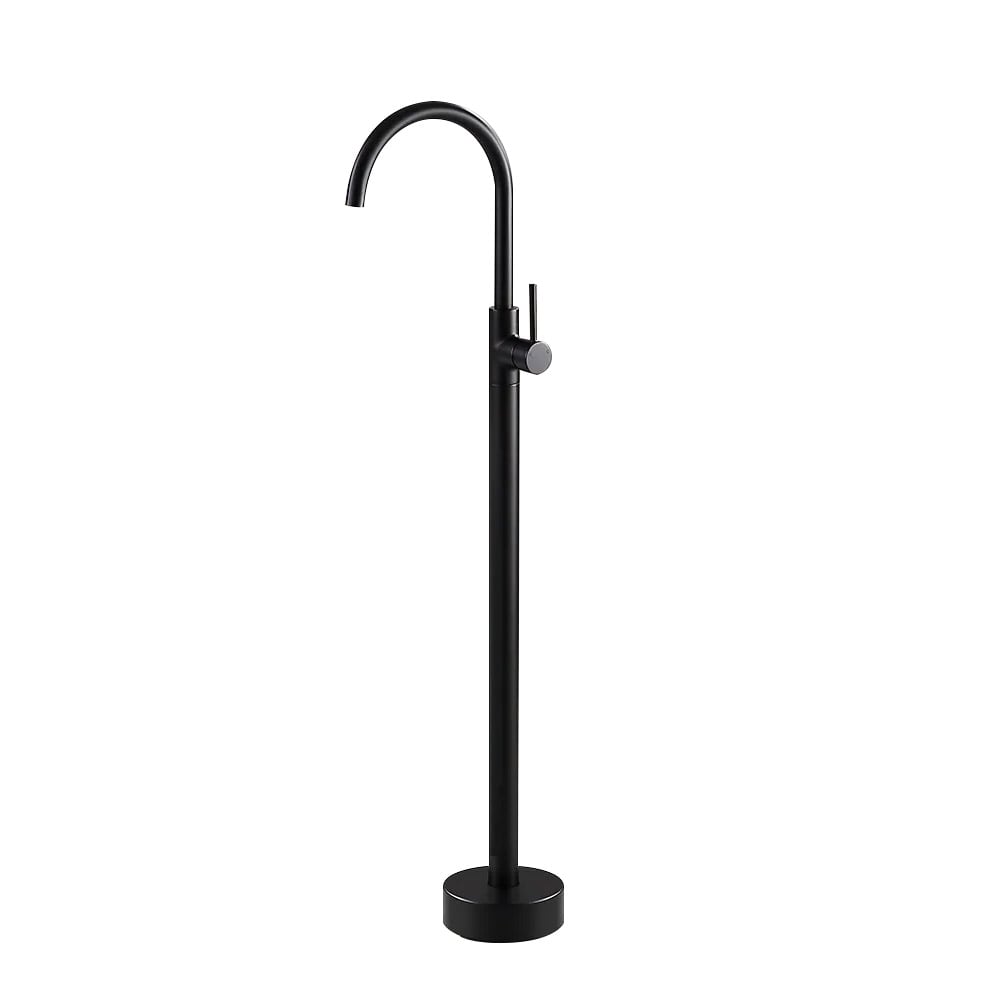 Brewst Modern Freestanding Bathtub Faucet in Matte Black Brass