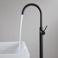 Brewst Modern Freestanding Bathtub Faucet in Matte Black Brass