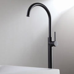 Brewst Modern Freestanding Bathtub Faucet in Matte Black Brass