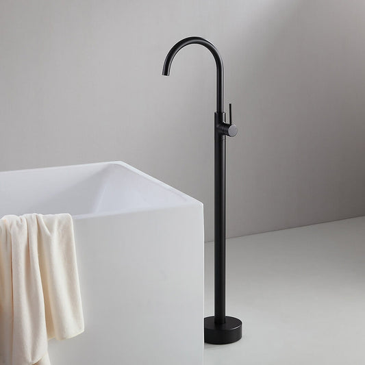 Brewst Modern Freestanding Bathtub Faucet in Matte Black Brass Main Product Image