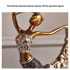 Brown Resin Novelty Sculpture Set for Living Room Decor