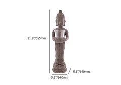 Brown Resin Outdoor Garden Buddha Statue with Candle Holder Dimensions