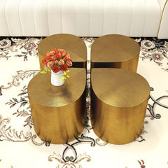 Brushed Gold Metal Modern Novelty Side Table