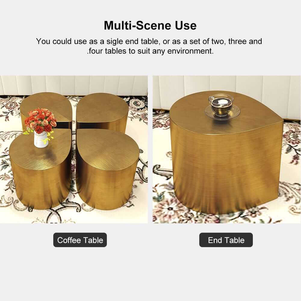 Brushed Gold Metal Modern Novelty Side Table