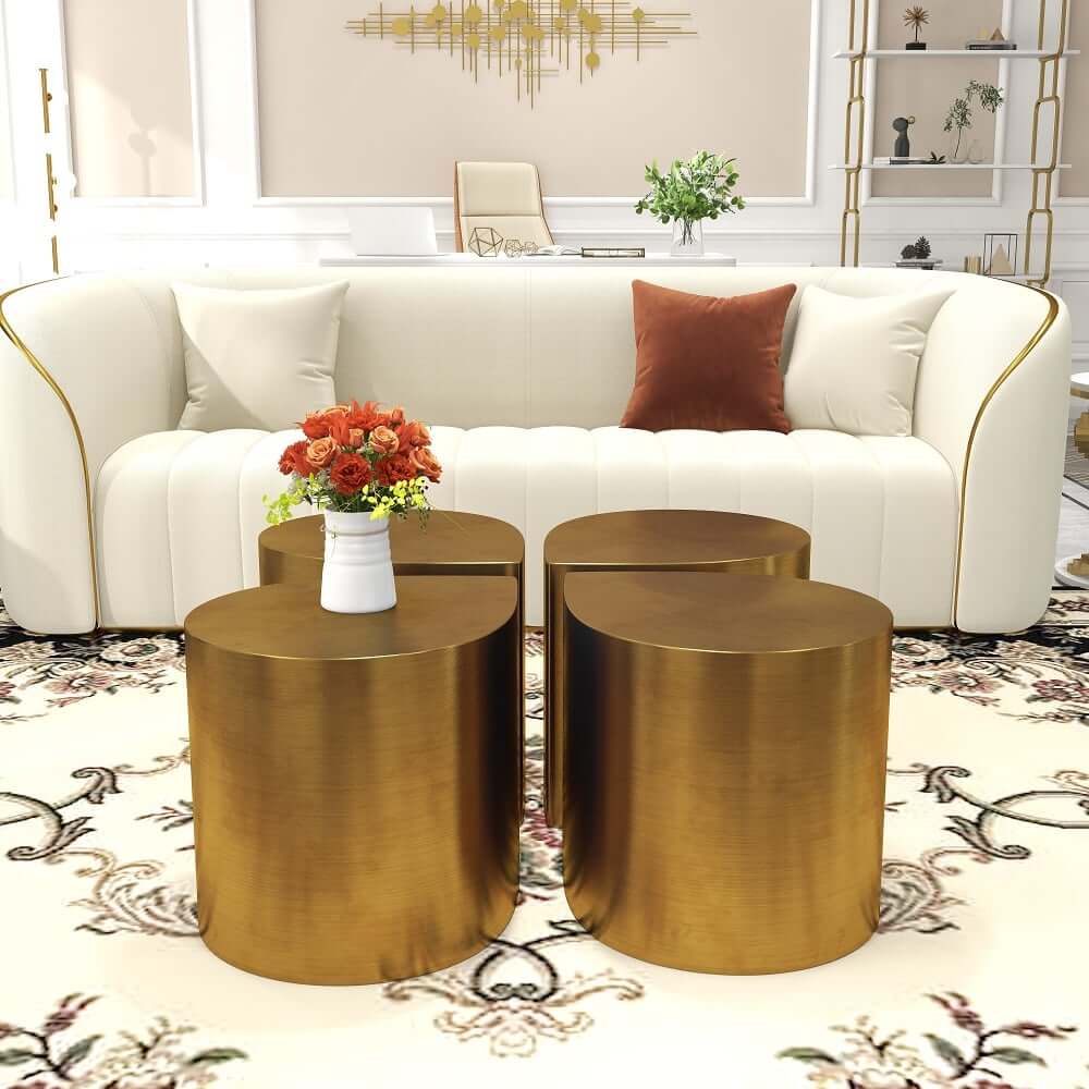 Brushed Gold Metal Modern Novelty Side Table