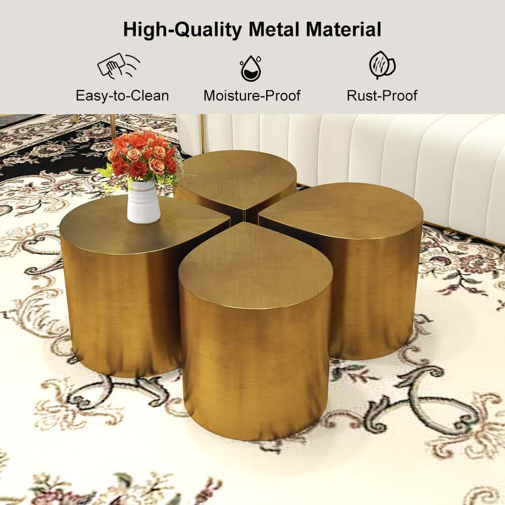 Brushed Gold Metal Modern Novelty Side Table