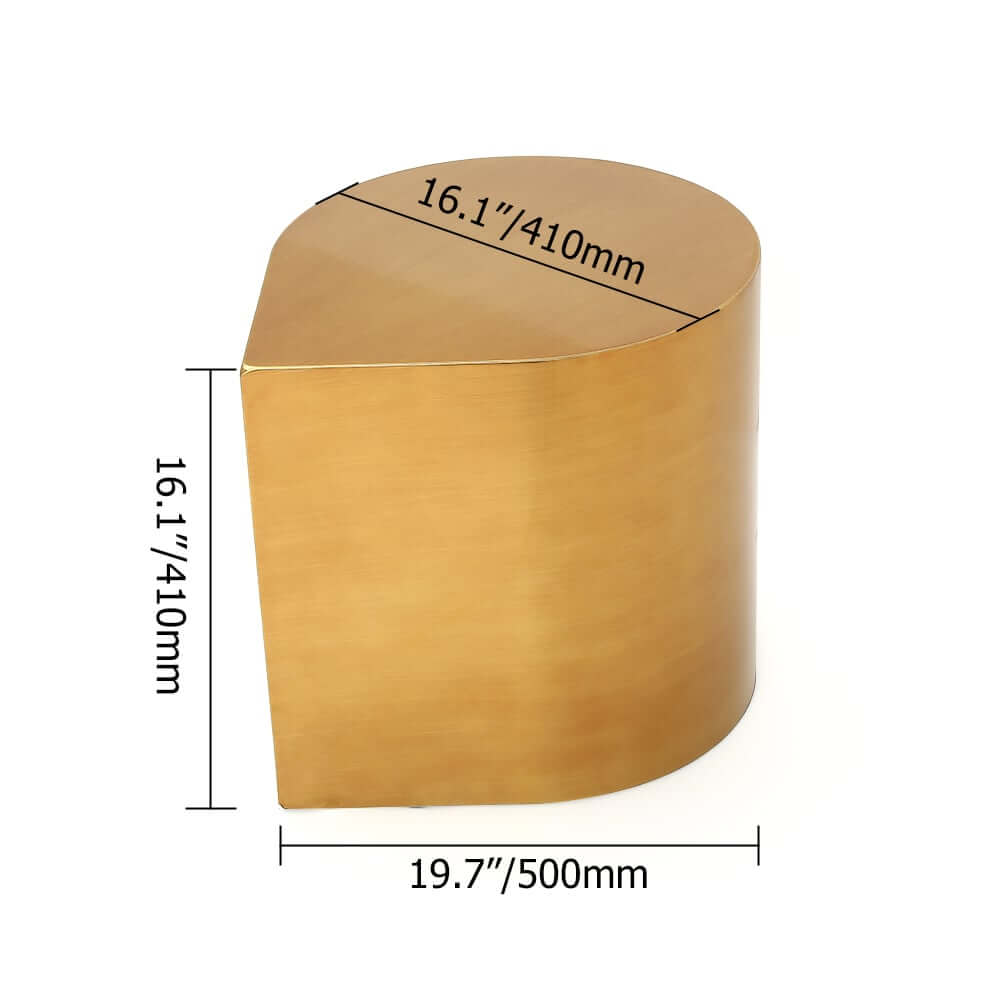 Brushed Gold Metal Modern Novelty Side Table Dimensions