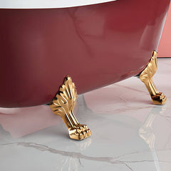 Modern Lucite Elliptical Clawfoot Bathtub with Single Slipper Design for Soaking Bathtubs