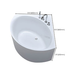 Flat Bottom Antique Finish Bathtub Back to Wall Soaking Corner Bath Tub - 35"L x 35"W x 25"H Tub with Sliver 4-Piece Set Bathtubs