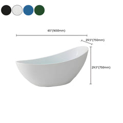 Modern Freestanding Single Slipper Oval Acrylic Soaking Bathtub Bathtubs