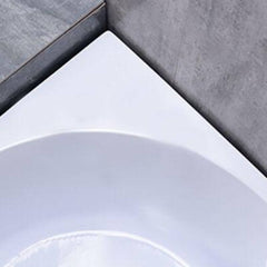 Nook Corner Bathtub with Seat in Casual Chalk Back to Wall Lucite Soaking Style, 31.5"L x 31.5"W x 25.5"H, Tub with Seats Bathtubs