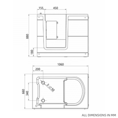 Space-Saving Side-Opening Walk-In Bath for Seniors and Mobility Aid