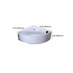 Triangular Back to Wall White Corner Bathtub in a Contemporary Style - Tub Only 44"L x 44"W x 22"H Bathtubs